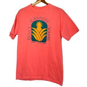 Dole Cannery Square T Shirt M Salmon Pineapple Shop Tour Hawaii Single Stitch